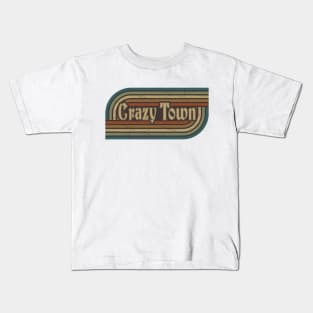 crazy town vintage stripes Kids T-Shirt